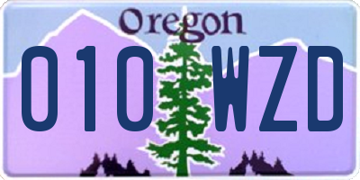 OR license plate 010WZD