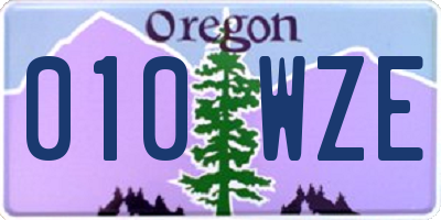 OR license plate 010WZE