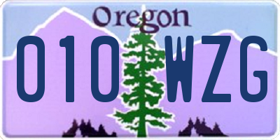 OR license plate 010WZG