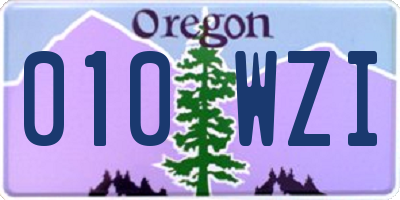 OR license plate 010WZI