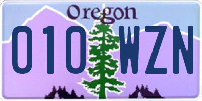OR license plate 010WZN