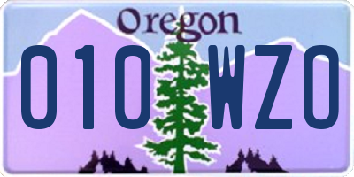 OR license plate 010WZO