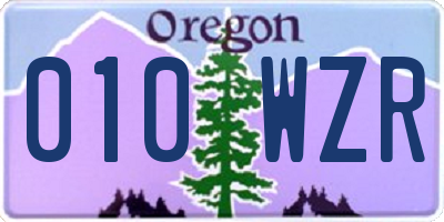OR license plate 010WZR