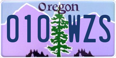 OR license plate 010WZS