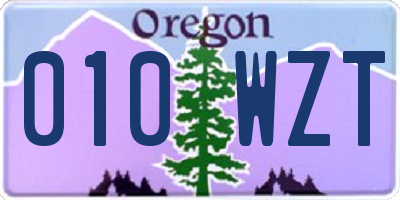 OR license plate 010WZT