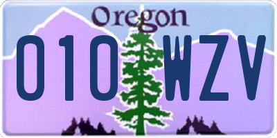 OR license plate 010WZV