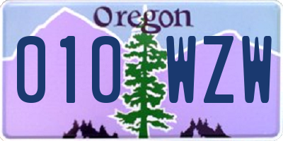 OR license plate 010WZW