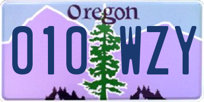 OR license plate 010WZY