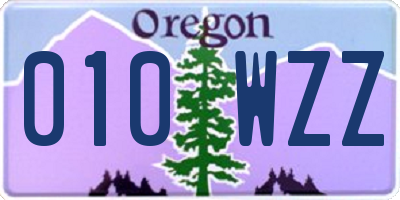 OR license plate 010WZZ