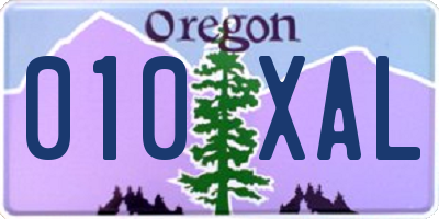 OR license plate 010XAL