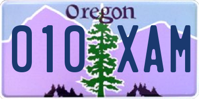 OR license plate 010XAM