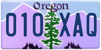 OR license plate 010XAQ