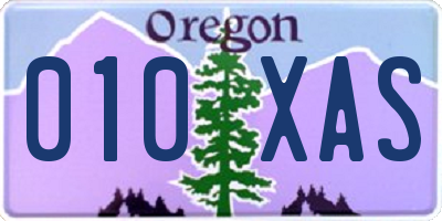 OR license plate 010XAS