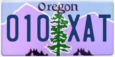 OR license plate 010XAT