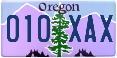 OR license plate 010XAX
