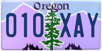 OR license plate 010XAY