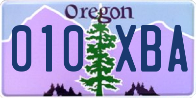 OR license plate 010XBA