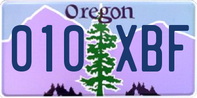 OR license plate 010XBF