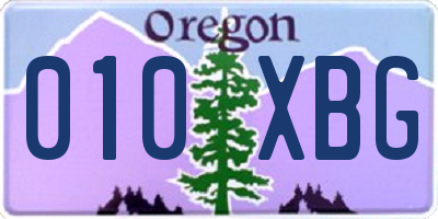 OR license plate 010XBG