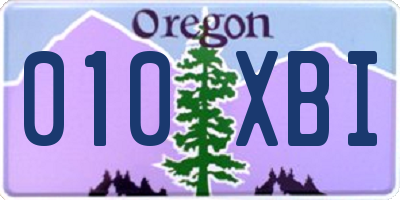 OR license plate 010XBI