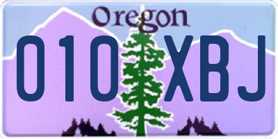 OR license plate 010XBJ