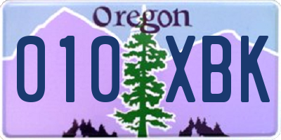 OR license plate 010XBK