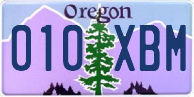OR license plate 010XBM