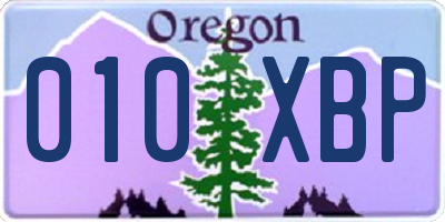 OR license plate 010XBP
