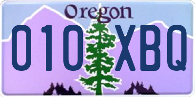 OR license plate 010XBQ