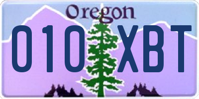 OR license plate 010XBT