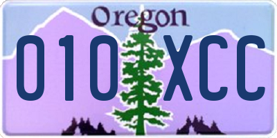 OR license plate 010XCC