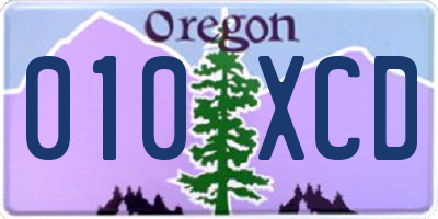 OR license plate 010XCD