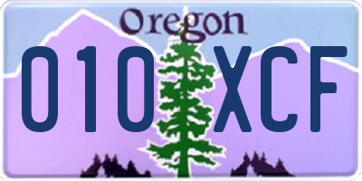 OR license plate 010XCF