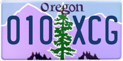OR license plate 010XCG