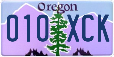 OR license plate 010XCK