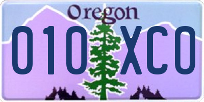 OR license plate 010XCO