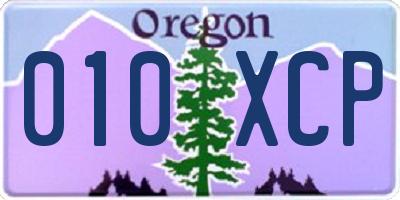 OR license plate 010XCP