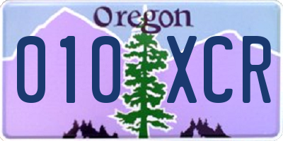 OR license plate 010XCR