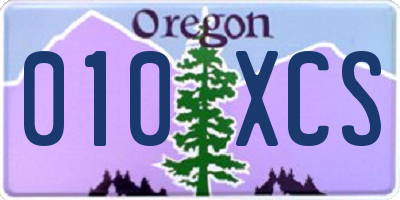 OR license plate 010XCS