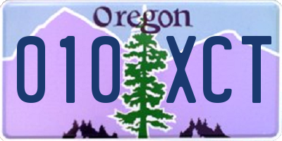 OR license plate 010XCT