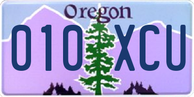 OR license plate 010XCU
