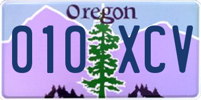 OR license plate 010XCV
