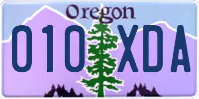 OR license plate 010XDA