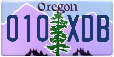 OR license plate 010XDB