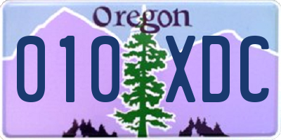 OR license plate 010XDC