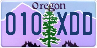 OR license plate 010XDD