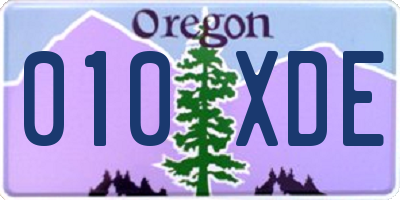 OR license plate 010XDE