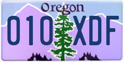 OR license plate 010XDF