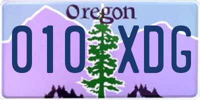 OR license plate 010XDG