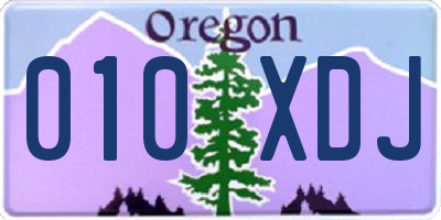 OR license plate 010XDJ
